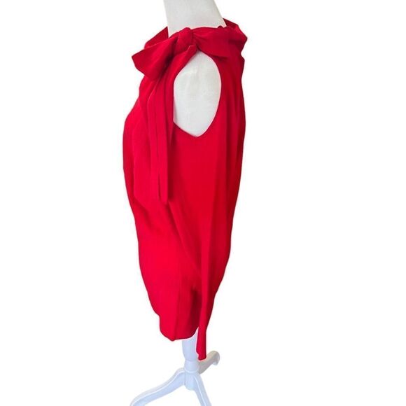 Club Monaco Red Tinashe Cowl Neck Cold Shoulder Tie Sweater NWT - Picture 6 of 14